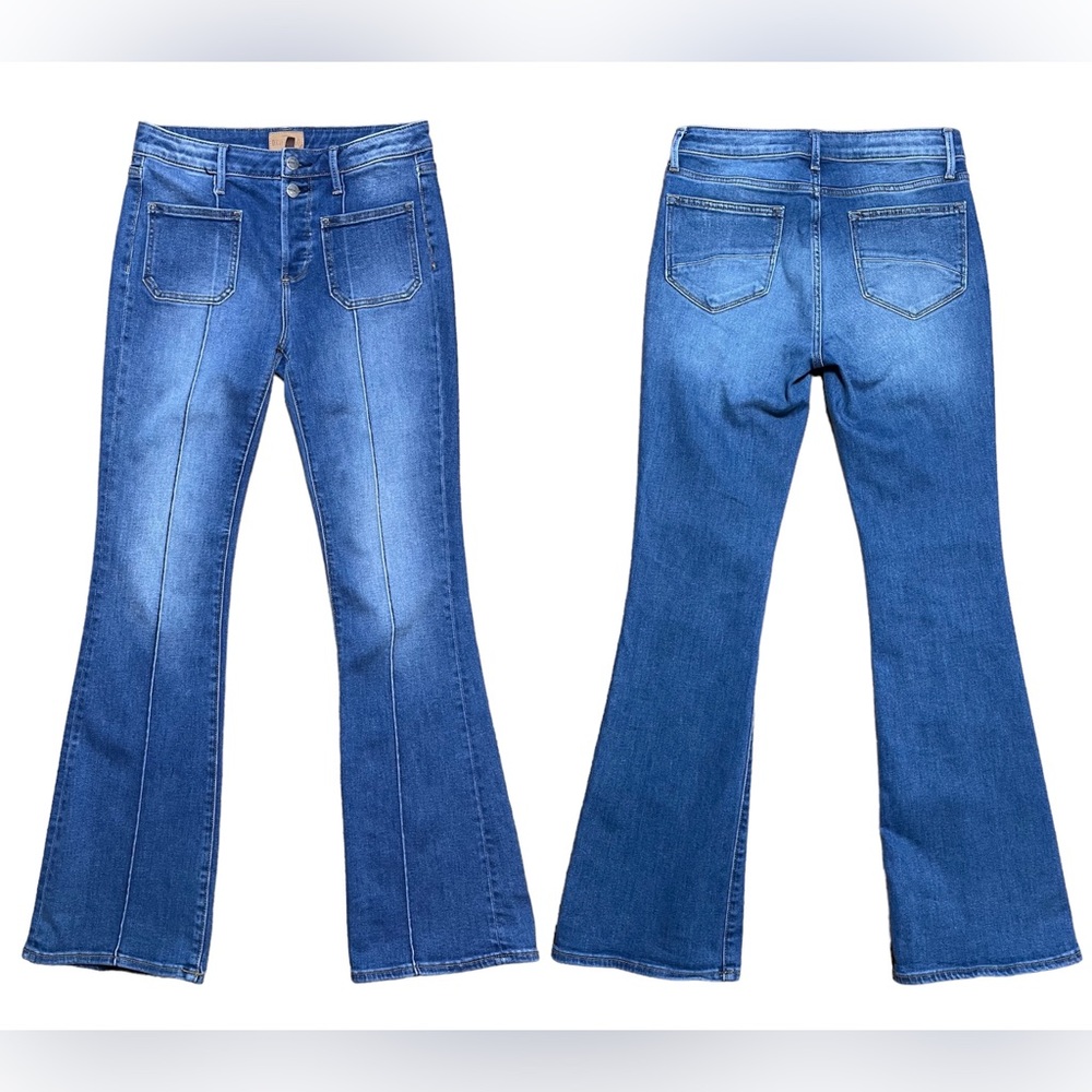 Driftwood Rosie Button-fly Pintuck Flare Jeans Sz 27